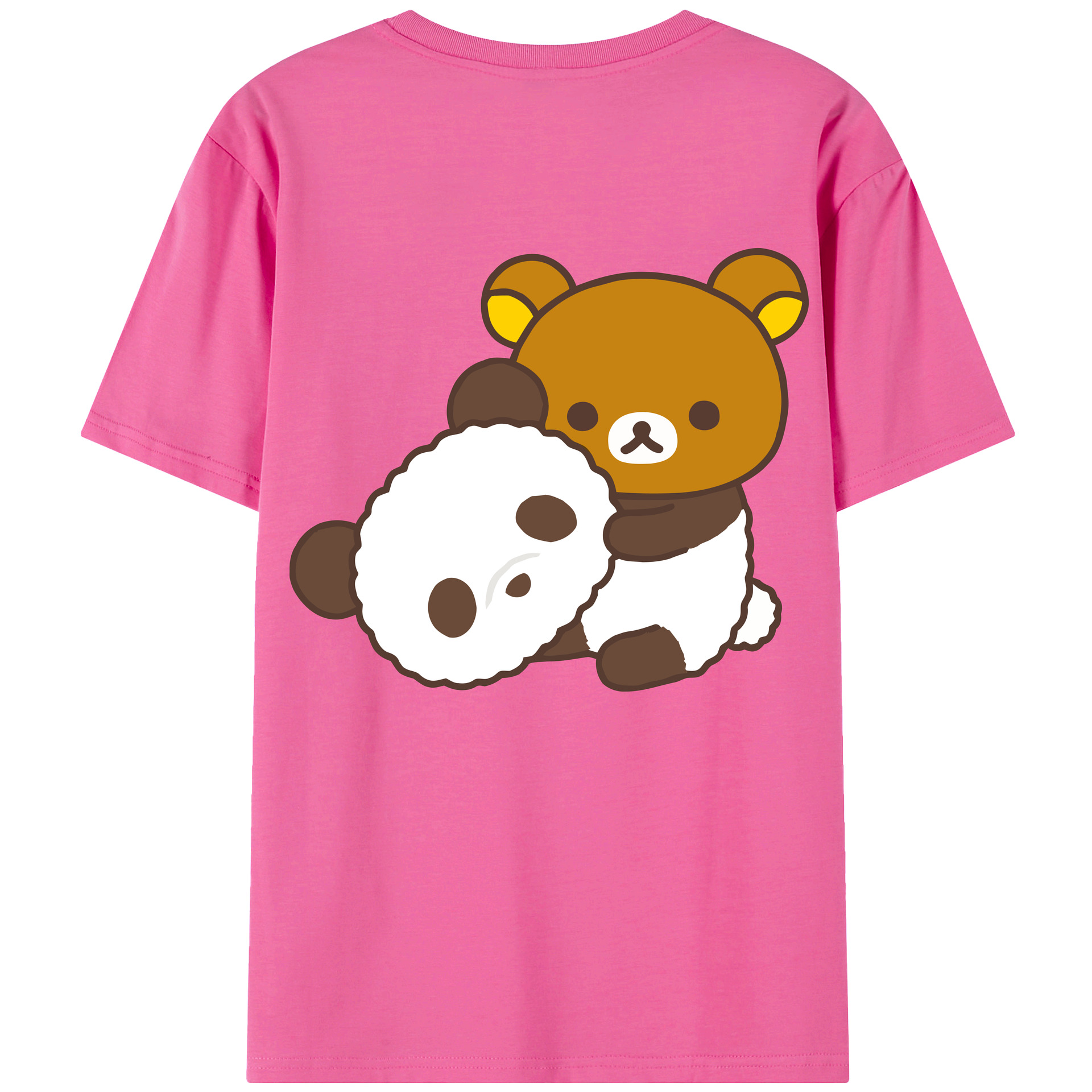 （画像用） リラックマ リラックマ キイロイトリ Rilakkuma Korilakkuma Kiiroitori レディース半袖Tシャツ(バックプリント)